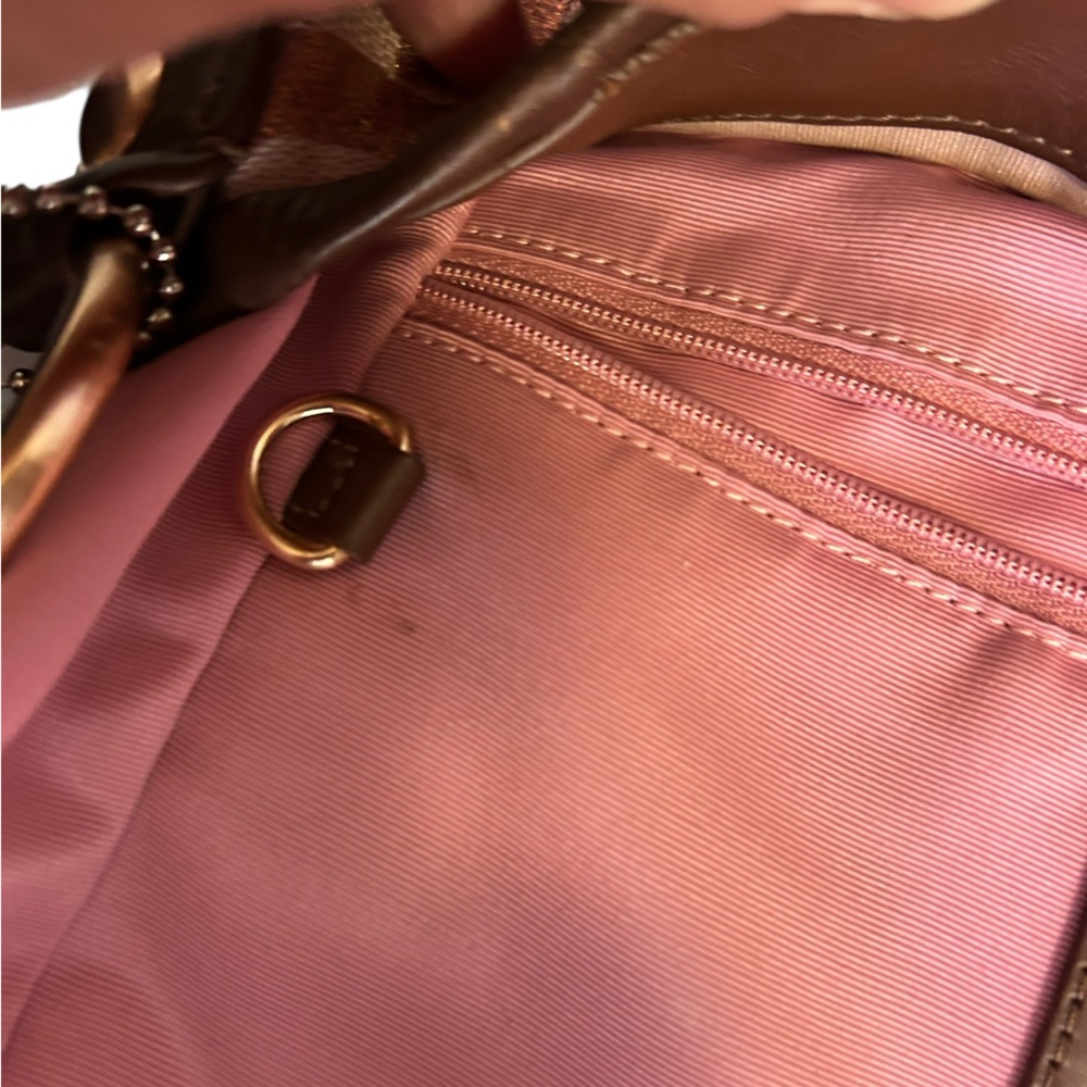 Coach Parker Rose Gold Op Art Signature Logo Hobo Shoulder Bag Y2K Purse 13508 - Picture 14 of 15